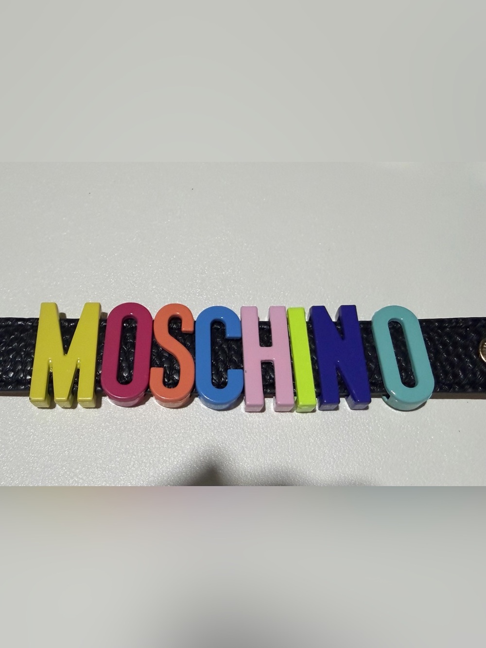 MOSCHINO Multicolor Letter Charm Leather Bracelet - Picture 4 of 5